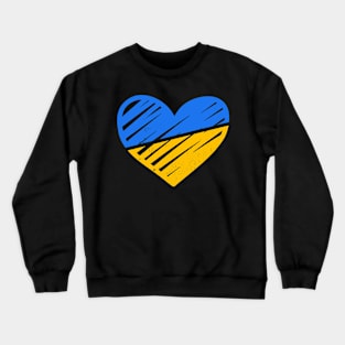 Ukraine Flag Ukrainian Heart Crewneck Sweatshirt